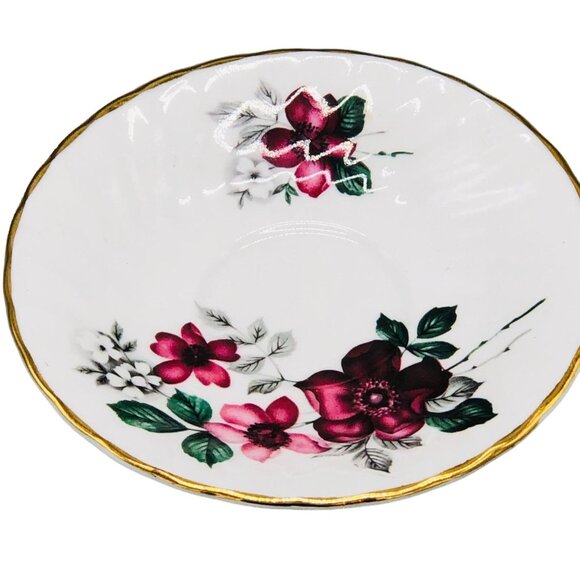 Sutherland tea saucer bone china porcelain gold trim floral made England 5" READ - Picture 1 of 4